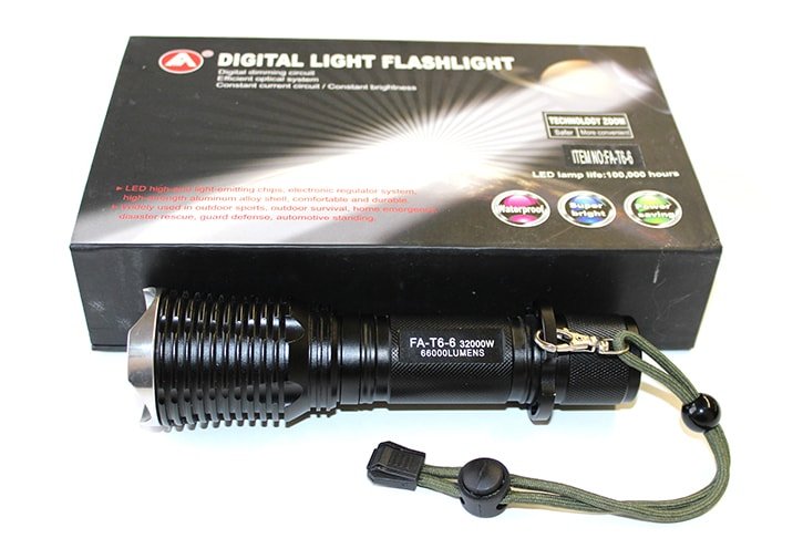 Фонарь ручной аккумуляторный Digital Flashlight FA-T6-6 Фото №5