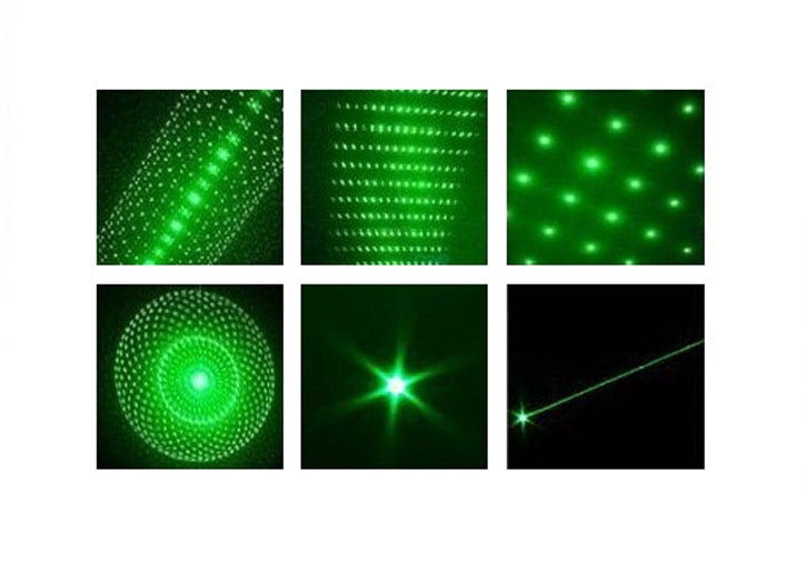 Лазерная указка зеленая 100 mW + 5 насадок Фото №2